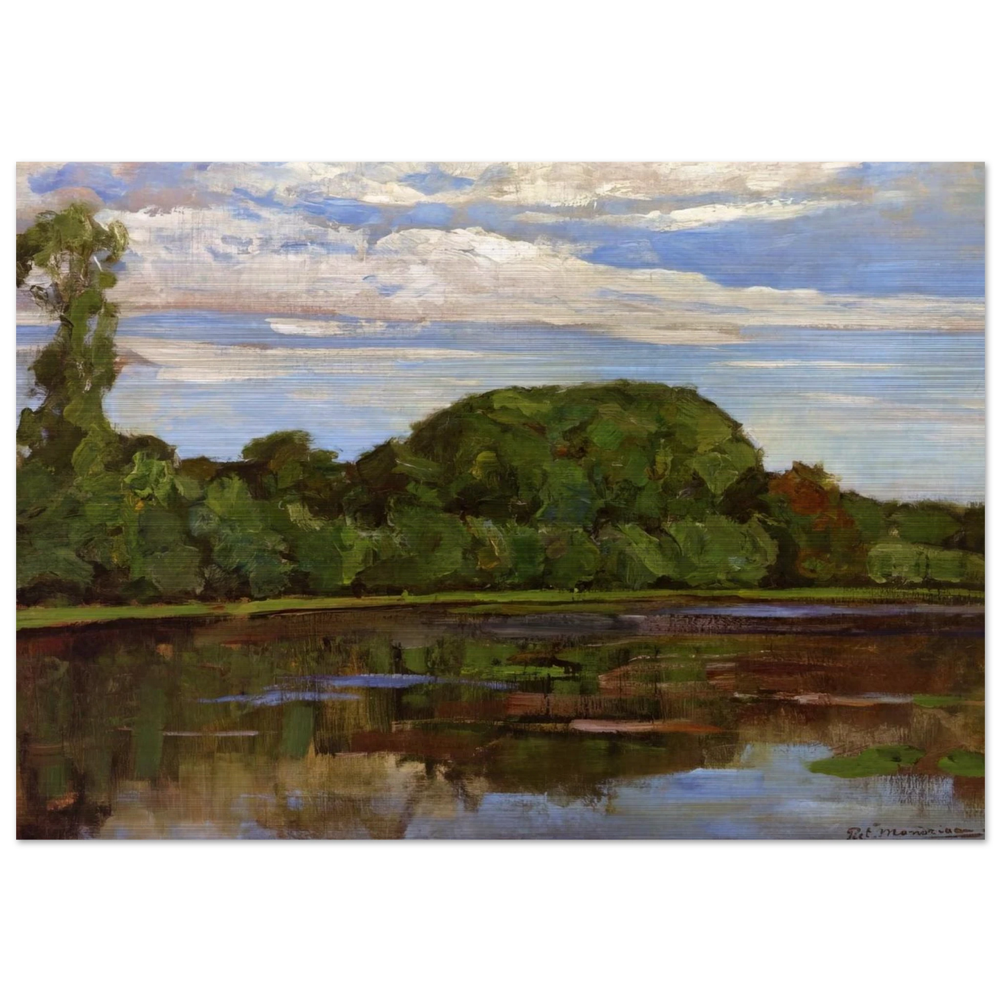 Geinrust Farm with Isolated Tree - Piet Mondrian Brushed Aluminum Print - 70x100 cm / 28x40 inches | Piet Mondrian Aluminum Print | Piet Mondrian Prints