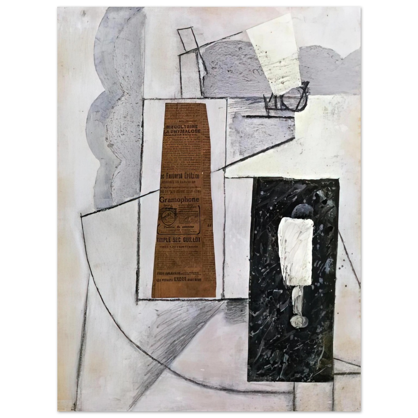Juan Gris - BOTTLE AND GLASS 1  75x100 cm / 30x40inches Fine Art Poster