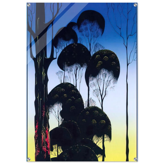 Sunrise - Eyvind Earle Acrylic Print - 70x100 cm / 28x40″ inches