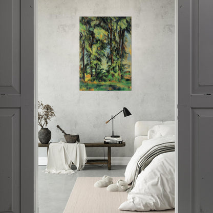 Large Trees at Jas de Bouffan - Paul Cézanne Brushed Aluminum Print - 70x100 cm / 28x40 inches | Paul Cézanne Aluminum Print | Paul Cézanne Prints