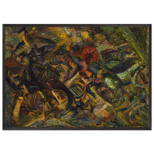 JOLTS OF A CAB 1911 - Carlo Carra 70x100 cm / 28x40 inches Framed Art Print – Black Wooden Frame