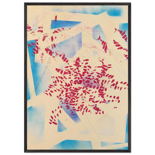 UNO DEI TRE QUADRI MUTI SENZA SCRITTURA 1988 - Alighiero Boetti 70x100 cm / 28x40 inches Framed Art Print – Black Wooden Frame