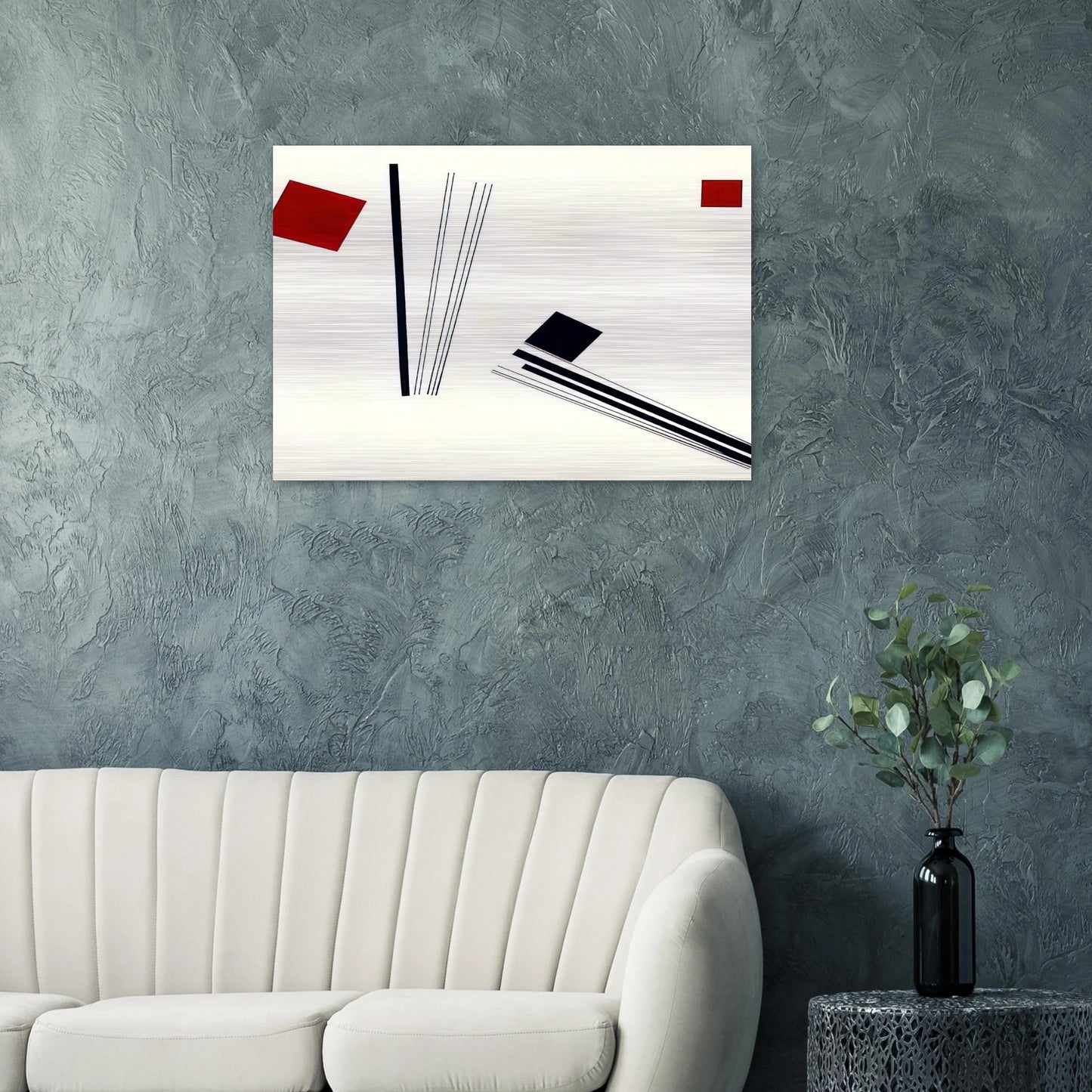 Painting in red and black - 1956 - Lygia Pape Brushed Aluminum Print - 70x100 cm / 28x40 inches | Lygia Pape Aluminum Print | Lygia Pape Prints