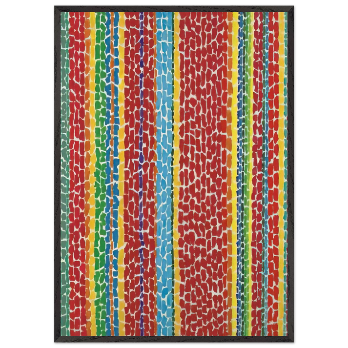 RED VIOLET NURSERY VIEWED FROM ABOVE 1970 - Alma Woodsey Thomas 70x100 cm / 28x40 inches Framed Art Print – Black Wooden Frame