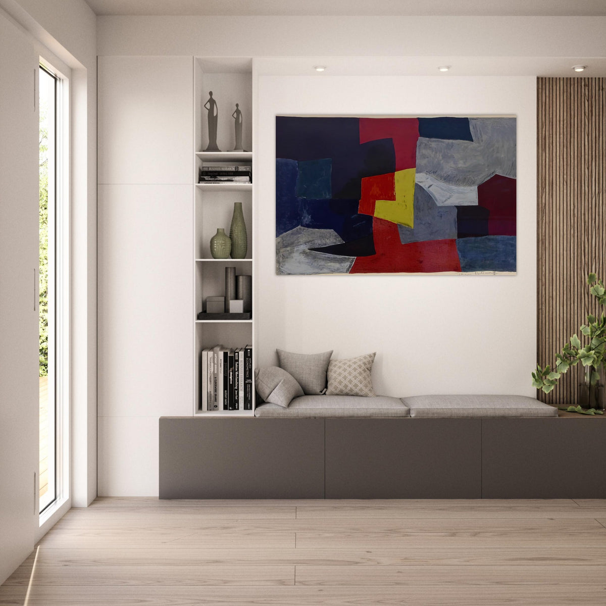 Composition grise, rouge et jaune - 1960 - Serge Poliakoff Art Prints - 100x150 cm / 40x60″ inches | Serge Poliakoff Poster | Serge Poliakoff Prints