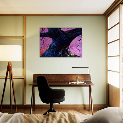 Giant Oak - Eyvind Earle Brushed Aluminum Print - 70x100 cm / 28x40 inches | Eyvind Earle Aluminum Print | Eyvind Earle Prints