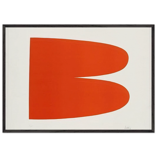 Red-Orange from the Suite of Twenty-Seven Color Lithographs - Ellsworth Kelly 70x100 cm / 28x40 inches Framed Art Print – Black Wooden Frame