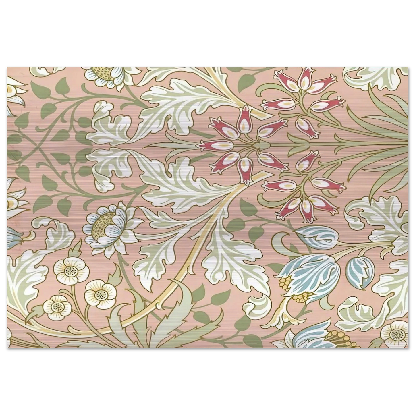 WALLPAPER HYACINTH PATTERN 480 1917 - William Morris Brushed Aluminum Print - 70x100 cm / 28x40 inches | William Morris Aluminum Print | William Morris Prints