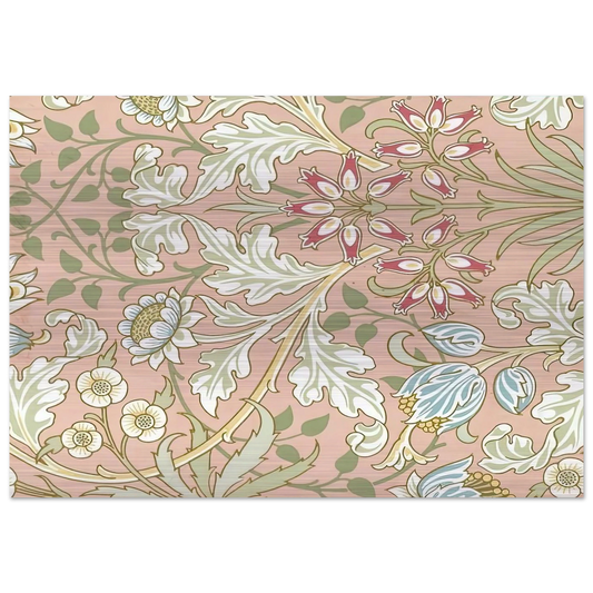 WALLPAPER HYACINTH PATTERN 480 1917 - William Morris Brushed Aluminum Print - 70x100 cm / 28x40 inches | William Morris Aluminum Print | William Morris Prints