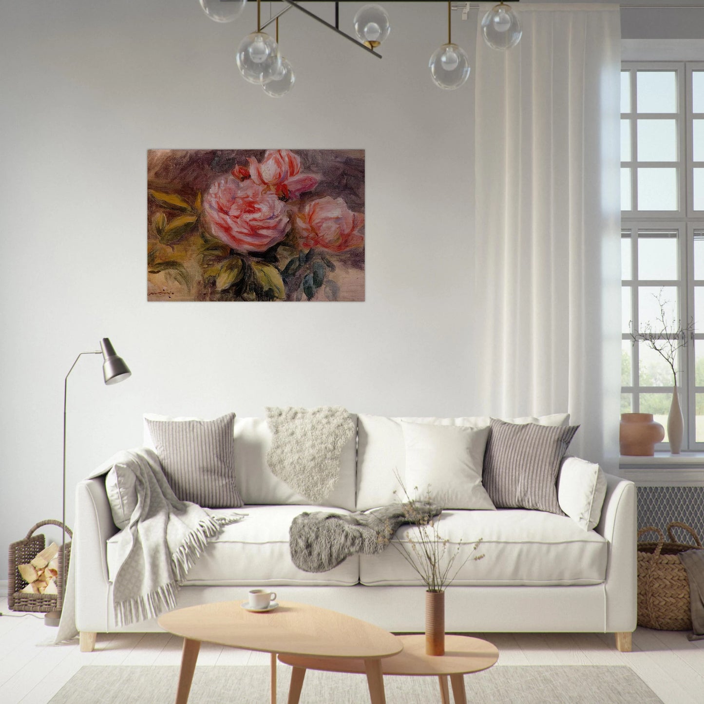 Roses - Pierre-Auguste Renoir Brushed Aluminum Print - 70x100 cm / 28x40 inches | Pierre-Auguste Renoir Aluminum Print | Pierre-Auguste Renoir Prints