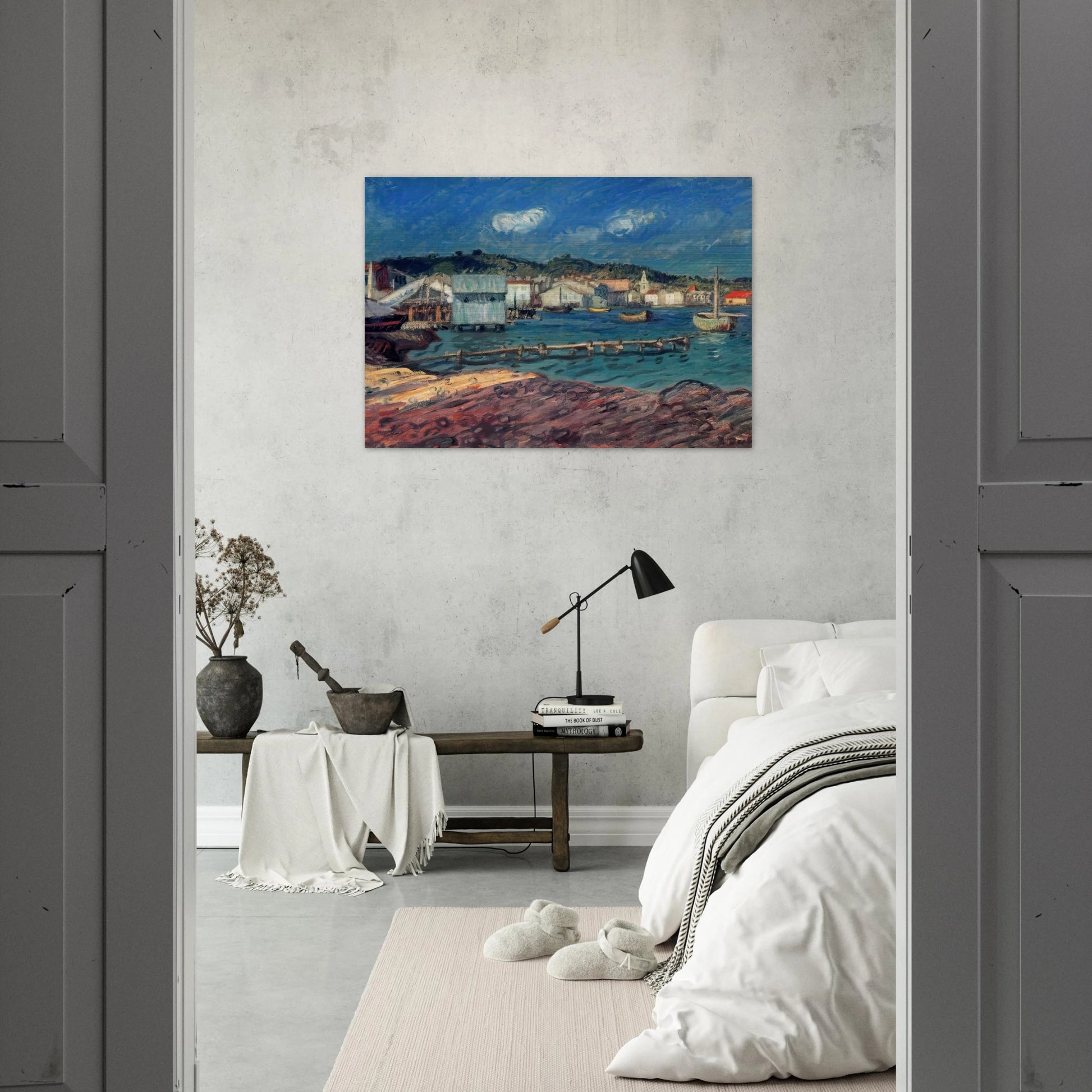 THE PORT OF MARTIGUES - Raoul Dufy Brushed Aluminum Print - 70x100 cm / 28x40 inches | Raoul Dufy Aluminum Print | Raoul Dufy Prints