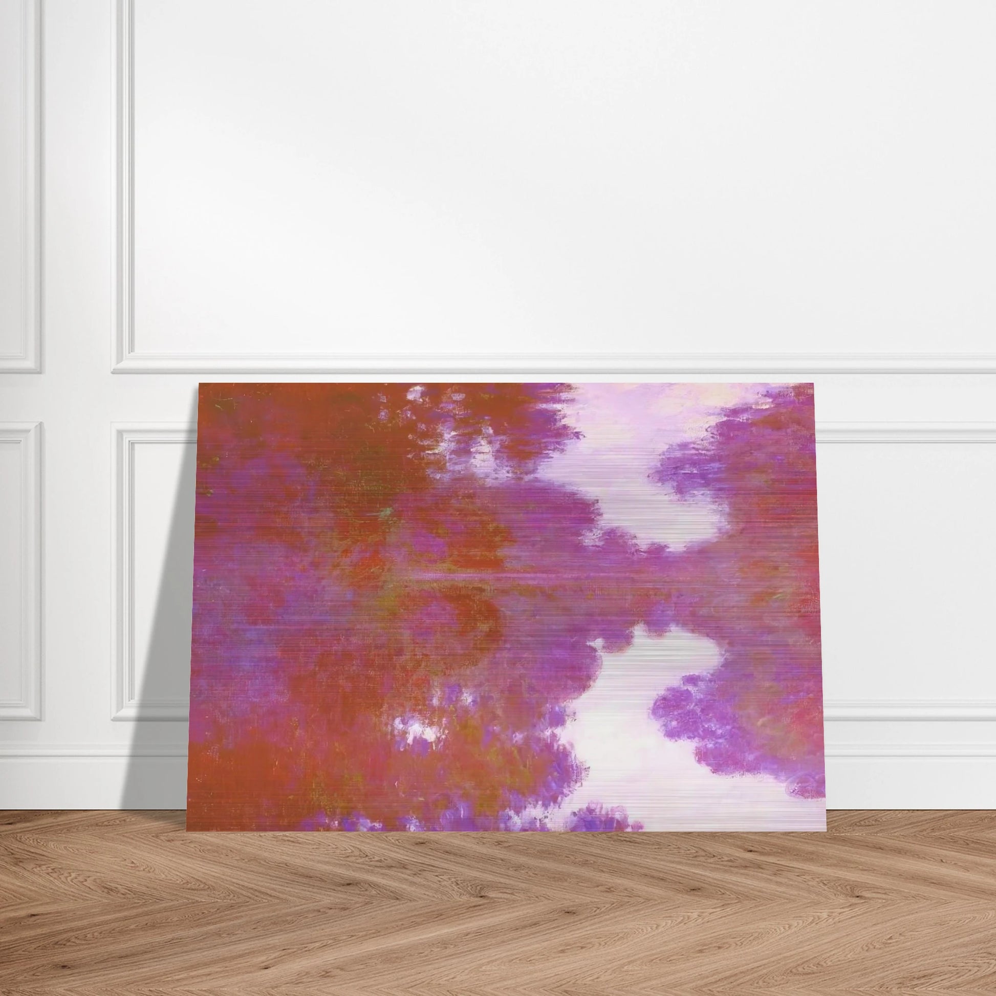 Misty Morning on the Seine, Mauve - claude monet Brushed Aluminum Print - 70x100 cm / 28x40 inches | claude monet Aluminum Print | claude monet Prints