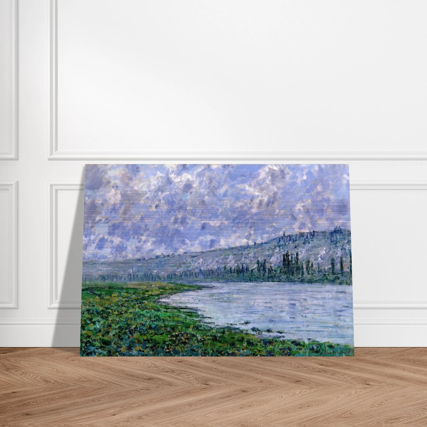 The Seine and the Chaantemesle - claude monet Brushed Aluminum Print - 70x100 cm / 28x40 inches | claude monet Aluminum Print | claude monet Prints