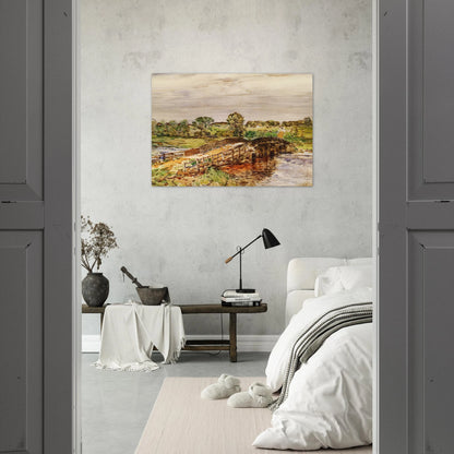 Bridge at Old Lyme 02 - Childe Hassam Brushed Aluminum Print - 70x100 cm / 28x40 inches | Childe Hassam Aluminum Print | Childe Hassam Prints