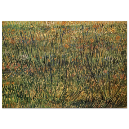 Pasture in Bloom - Vincent van Gogh Brushed Aluminum Print - 70x100 cm / 28x40 inches | Vincent van Gogh Aluminum Print | Vincent van Gogh Prints