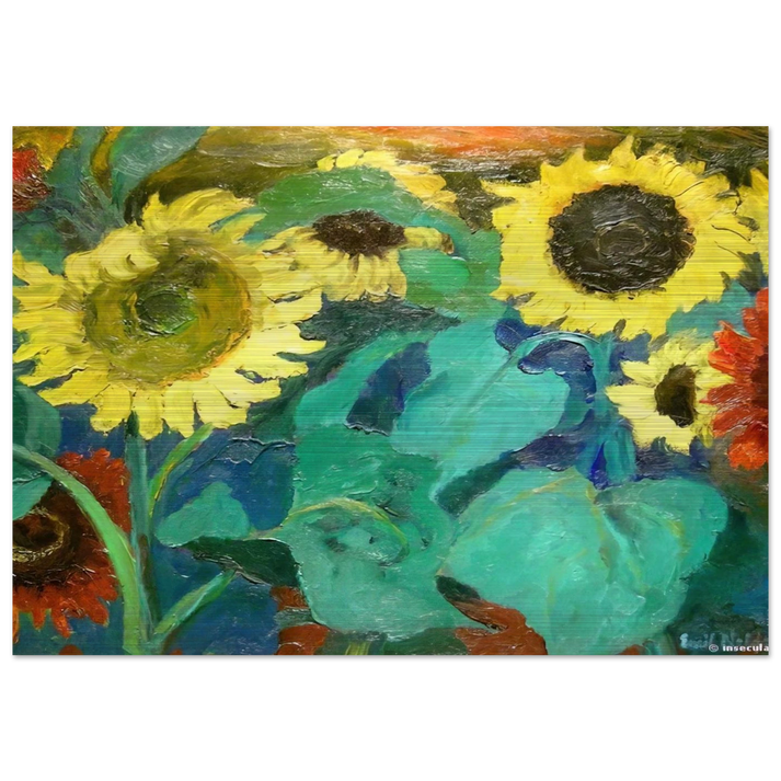 Sunflowers - Emil Nolde Brushed Aluminum Print - 70x100 cm / 28x40 inches | Emil Nolde Aluminum Print | Emil Nolde Prints
