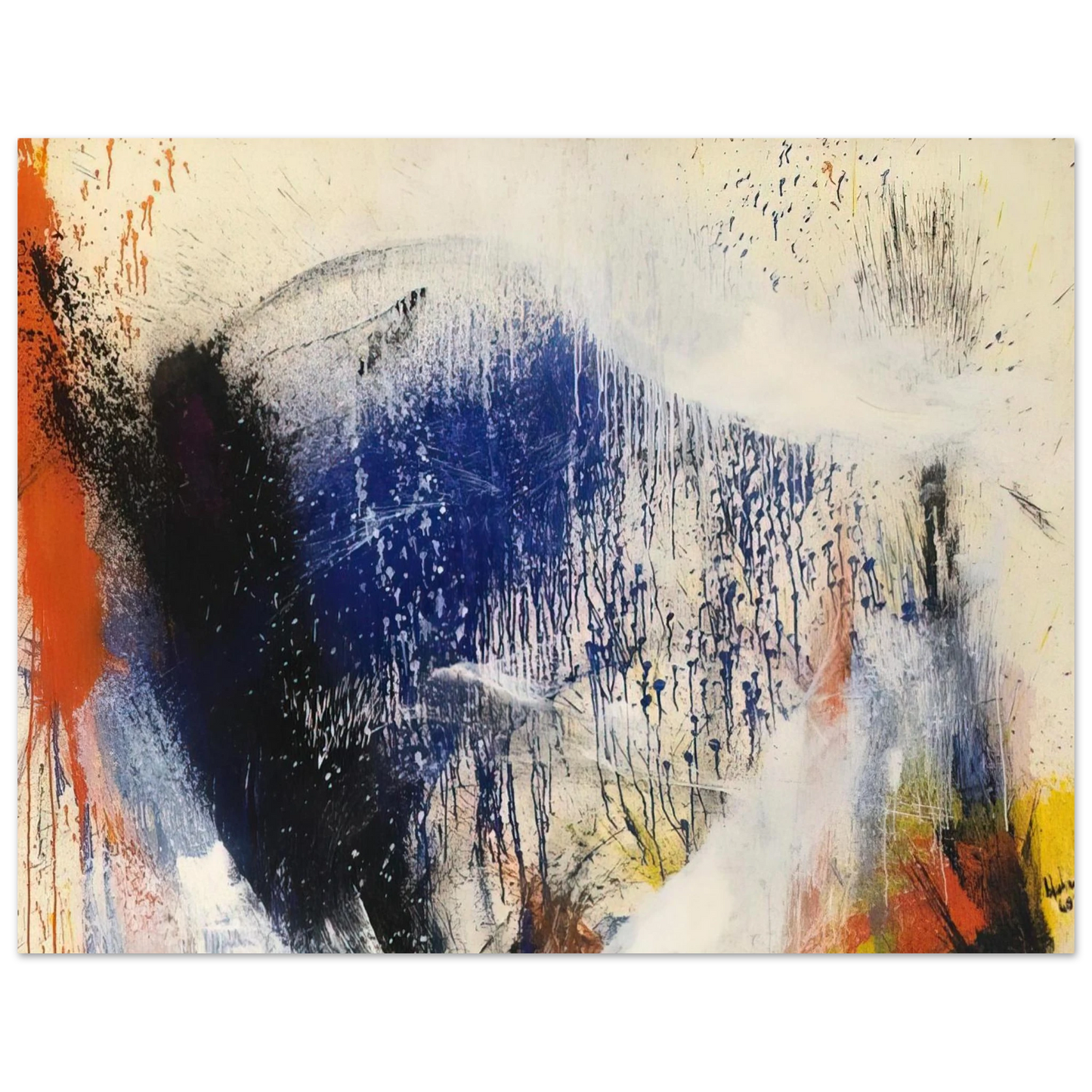 Helen Frankenthaler - Untitled - 1960 Wall art - A3 (29.7 x 42  cm) - Premium Wooden Framed Poster With Fine Art Paper-canvas - White frame