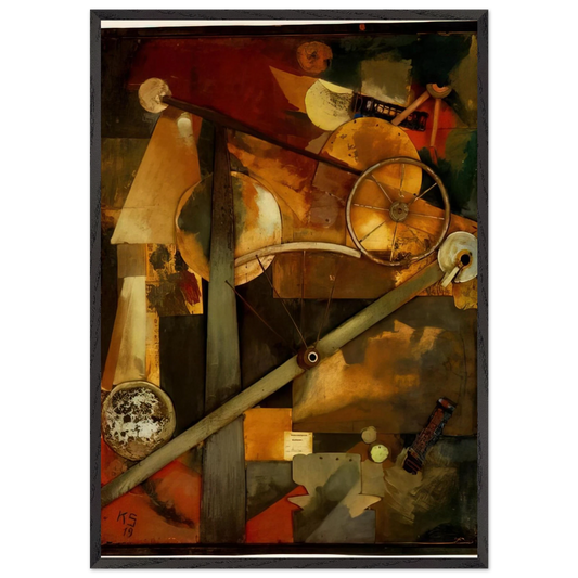 CONSTRUCTION FOR NOBLE LADIES 1919 - Kurt Schwitters 70x100 cm / 28x40 inches Framed Art Print – Black Wooden Frame