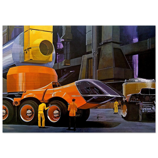 Syd Mead - Syd Mead Brushed Aluminum Print - 70x100 cm / 28x40 inches | Syd Mead Aluminum Print | Syd Mead Prints