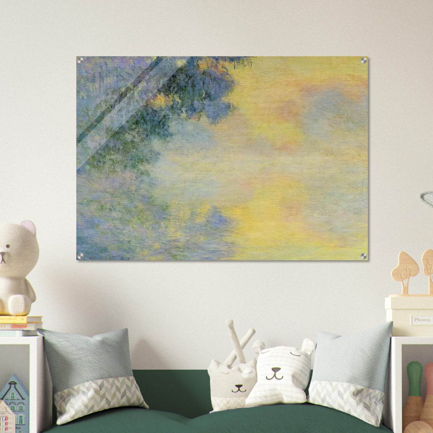 Misty Morning on the Seine, Sunrise - claude monet Acrylic Print - 70x100 cm / 28x40″ inches