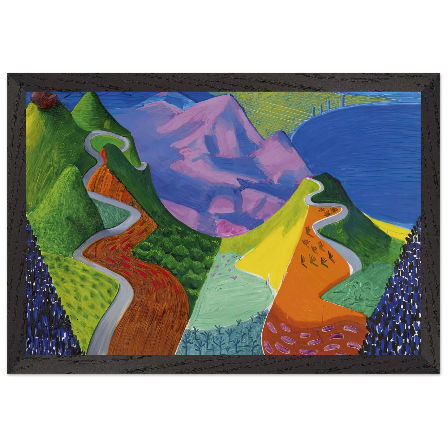 David Hockney - David Hockney Wall art - 70x100 cm / 28x40 inches - Premium Wooden Framed Poster With Fine Art Paper-canvas - Wood frame