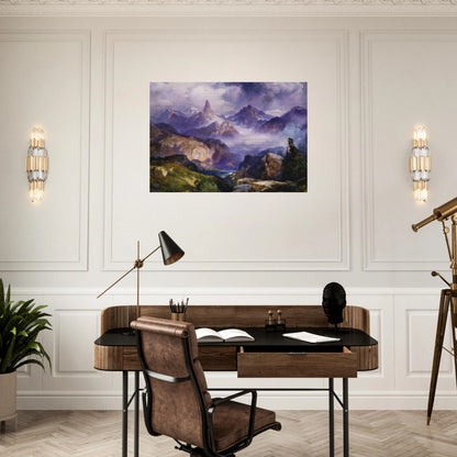 Index Peak Yellowstone National Park - Thomas Moran Brushed Aluminum Print - 70x100 cm / 28x40 inches | Thomas Moran Aluminum Print | Thomas Moran Prints