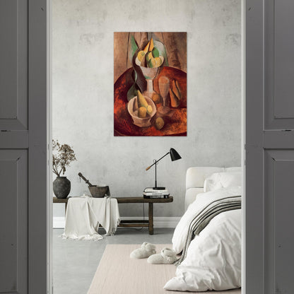 Fruit in a Vase - 1909 - Pablo Picasso Brushed Aluminum Print - 70x100 cm / 28x40 inches | Pablo Picasso Aluminum Print | Pablo Picasso Prints