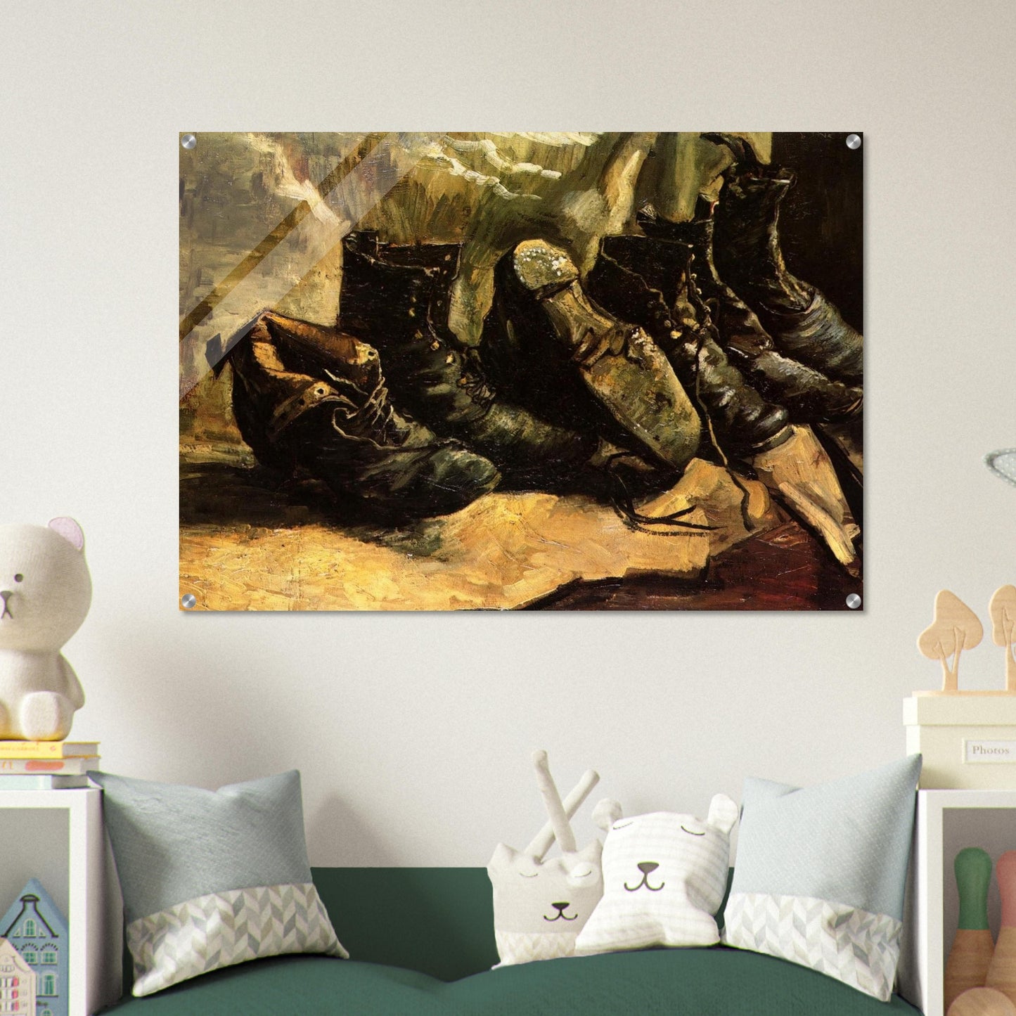 Three Pairs of Shoes - Vincent van Gogh Acrylic Print - 70x100 cm / 28x40″ inches | Vincent van Gogh Wall Art | Vincent van Gogh Prints