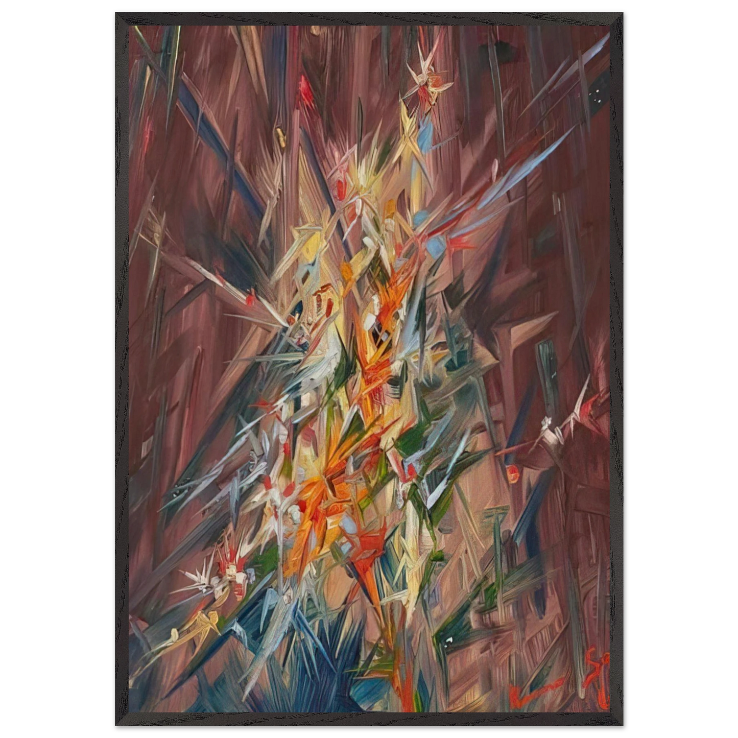 Untitled - 1968 N7 - Konrad Zuse 70x100 cm / 28x40 inches Framed Art Print – Black Wooden Frame