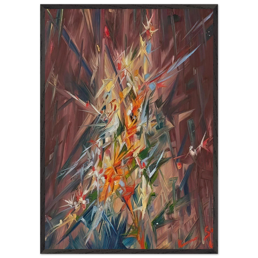 Untitled - 1968 N7 - Konrad Zuse 70x100 cm / 28x40 inches Framed Art Print – Black Wooden Frame