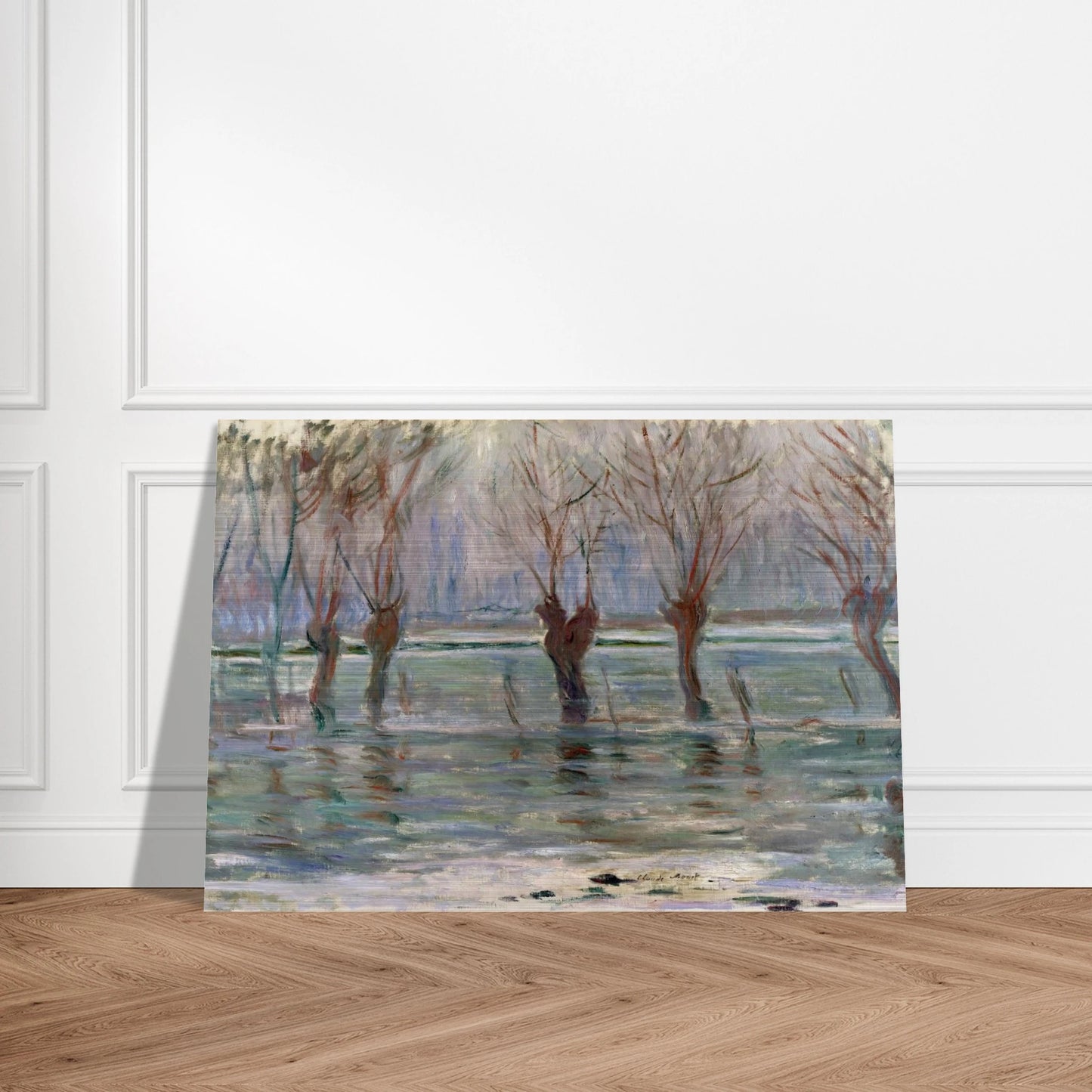 Flood Waters - claude monet Brushed Aluminum Print - 70x100 cm / 28x40 inches | claude monet Aluminum Print | claude monet Prints