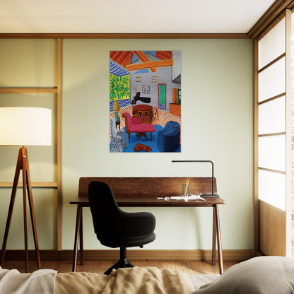 David Hockney - David Hockney Brushed Aluminum Print - 70x100 cm / 28x40 inches | David Hockney Aluminum Print | David Hockney Prints