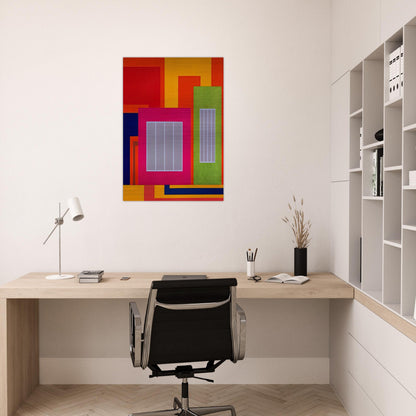 Joy Pop - 1998 - Peter Halley Brushed Aluminum Print - 70x100 cm / 28x40 inches | Peter Halley Aluminum Print | Peter Halley Prints