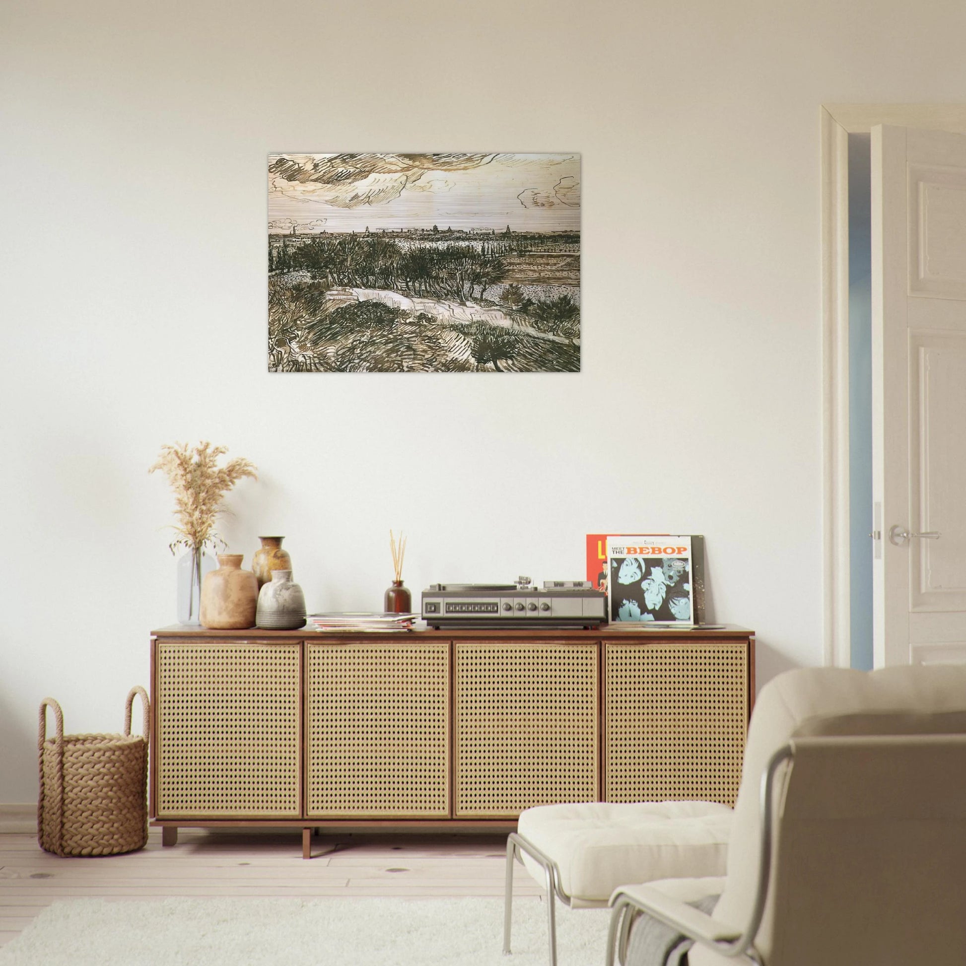 View of Arles from a Hill - Vincent van Gogh Brushed Aluminum Print - 70x100 cm / 28x40 inches | Vincent van Gogh Aluminum Print | Vincent van Gogh Prints
