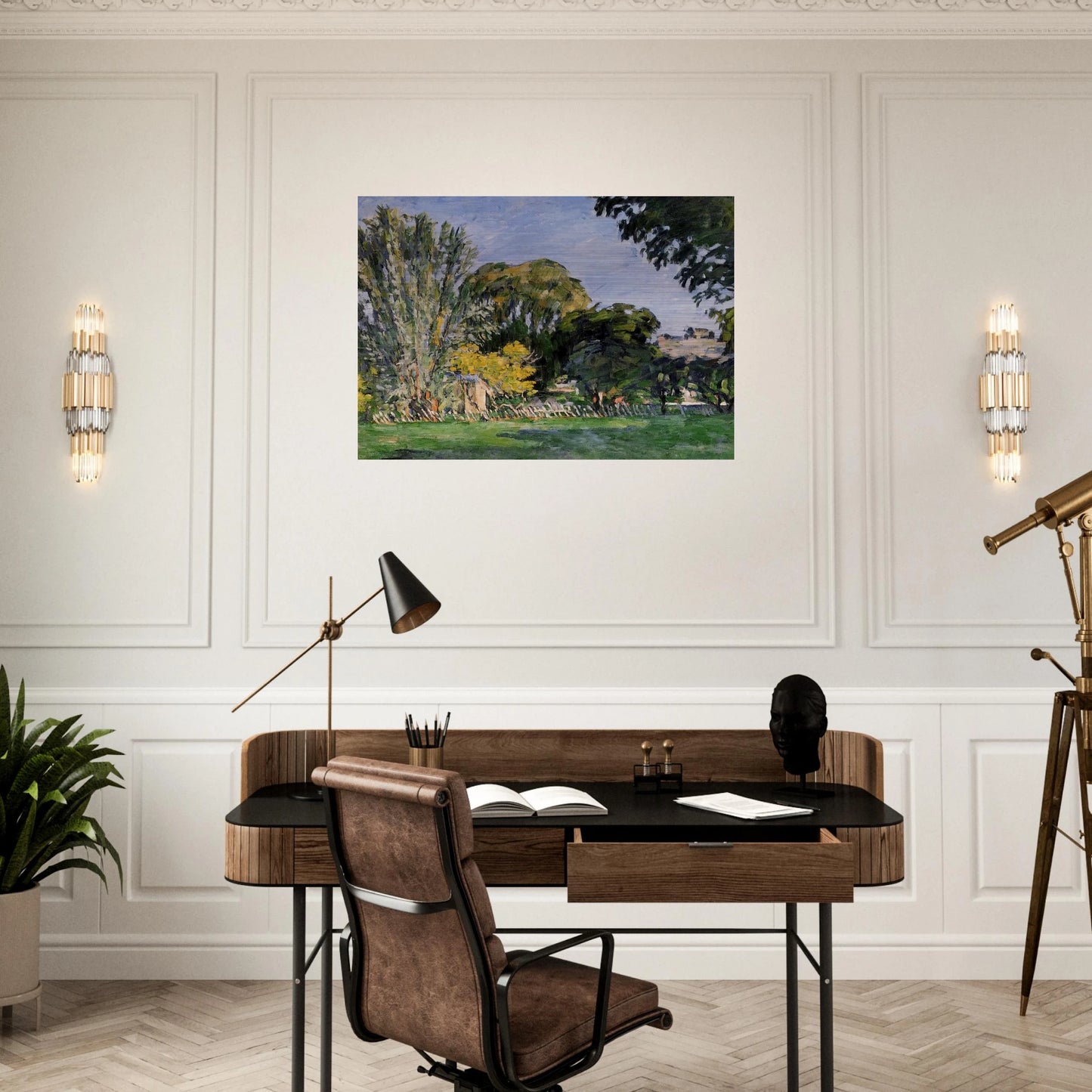 The Trees of Jas de Bouffan - Paul Cézanne Brushed Aluminum Print - 70x100 cm / 28x40 inches | Paul Cézanne Aluminum Print | Paul Cézanne Prints