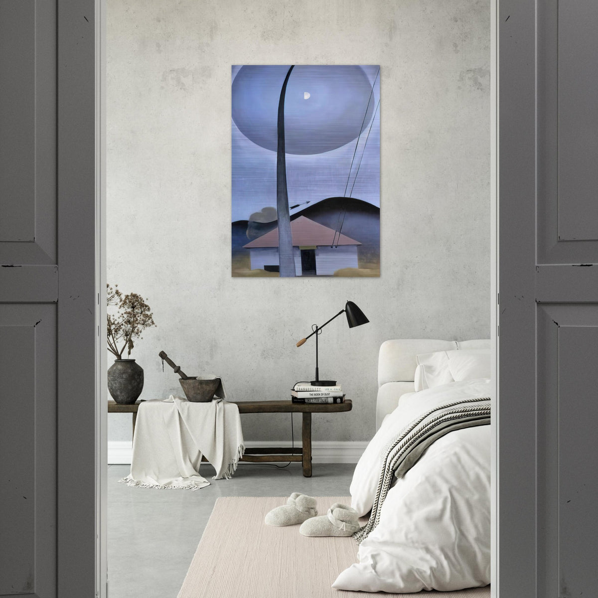 Little House with Flagpole - Georgia O'Keeffe Brushed Aluminum Print - 70x100 cm / 28x40 inches | Georgia O'Keeffe Aluminum Print | Georgia O'Keeffe Prints