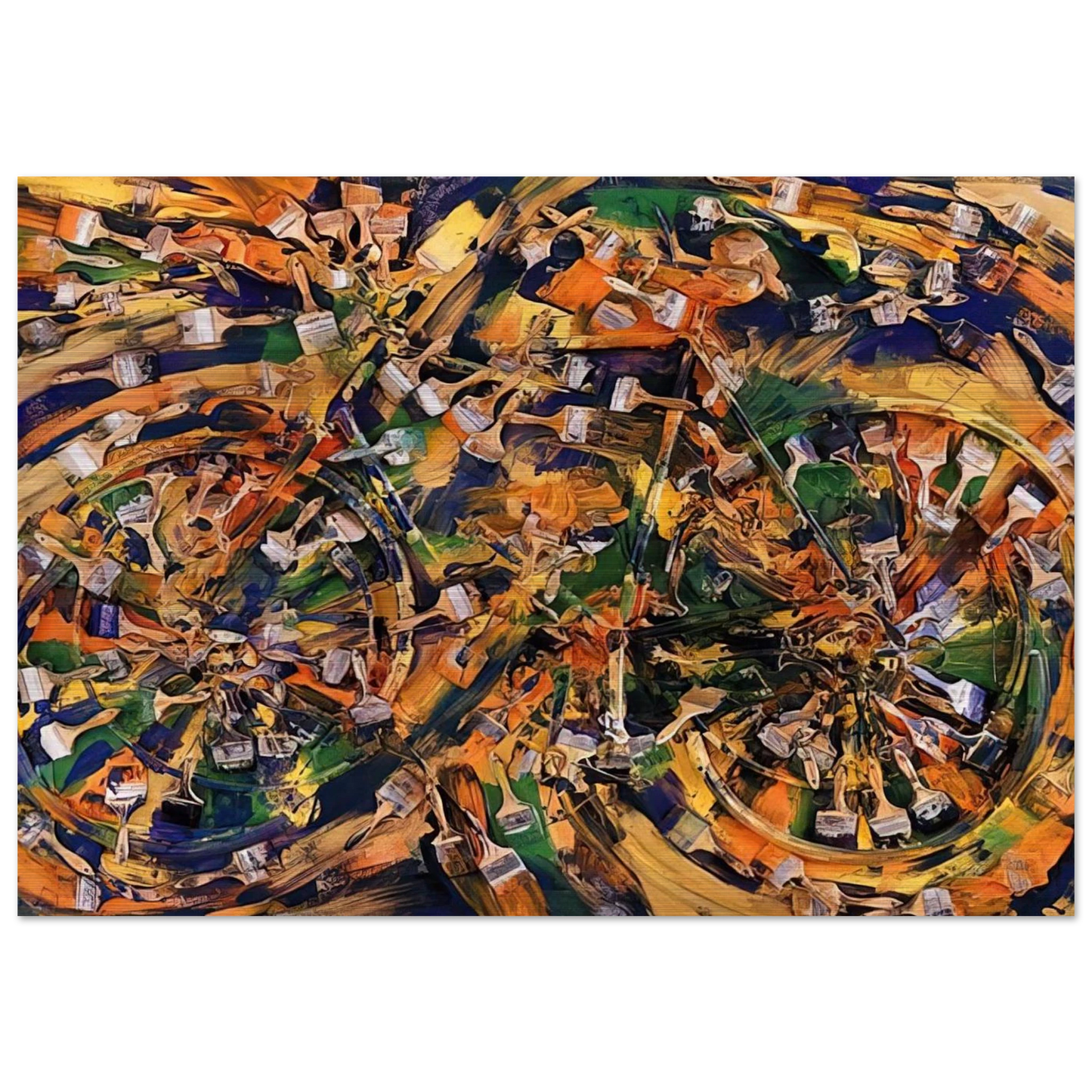 Wheels of Fortune - 1995 - Arman Brushed Aluminum Print - 70x100 cm / 28x40 inches | Arman Aluminum Print | Arman Prints