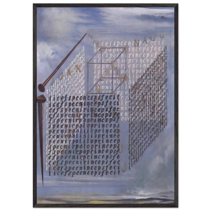 A PROPOS OF THE TREATISE ON CUBIC FORM BY JUAN DE HERRERA - Salvador Dali 70x100 cm / 28x40 inches Framed Art Print – Black Wooden Frame
