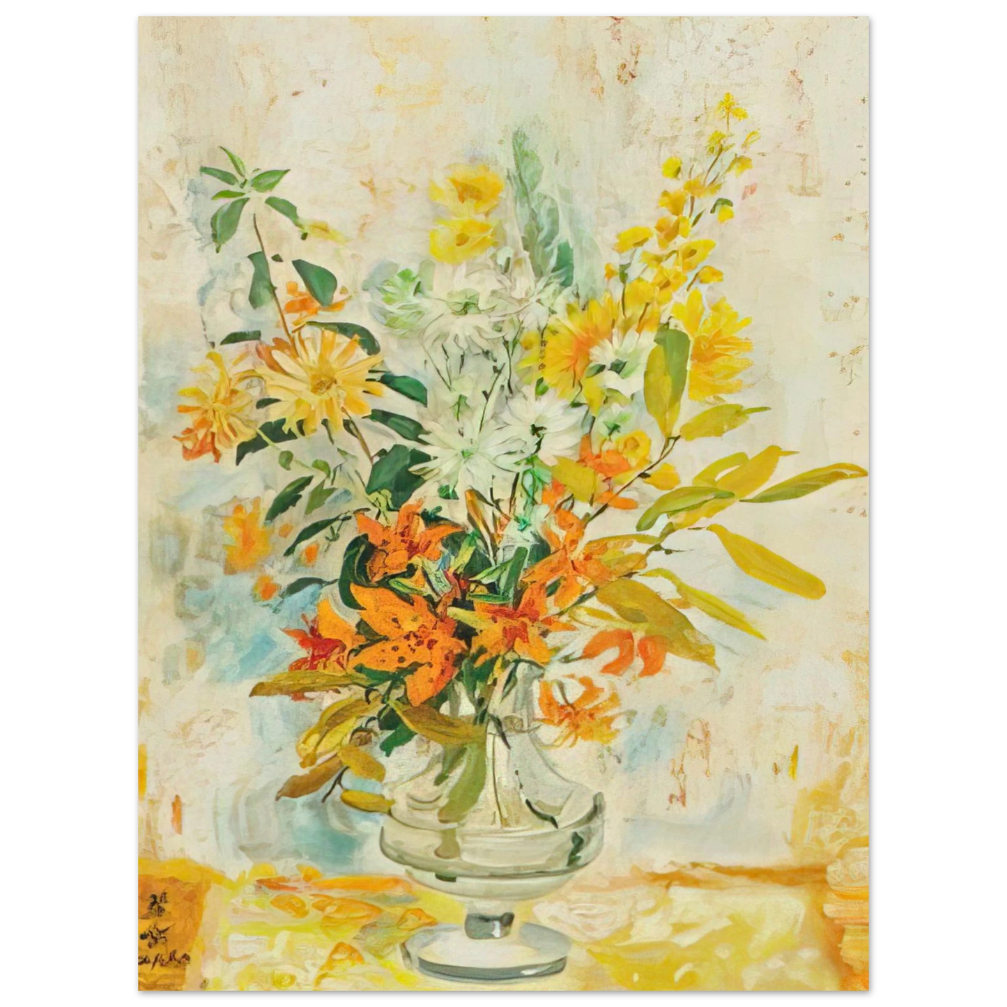 Le Pho - Yellow Lilies - Post-Impressionism  75x100 cm / 30x40inches Fine Art Poster