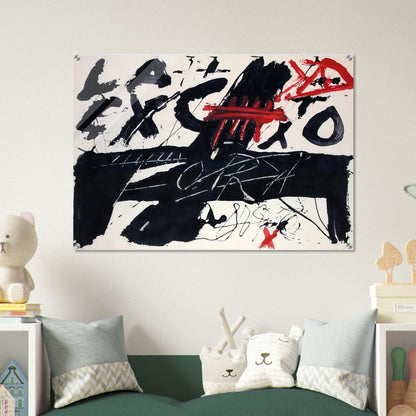 NEGRE I ROIG III FORA 1976 - Antoni Tapies Acrylic Print - 70x100 cm / 28x40″ inches