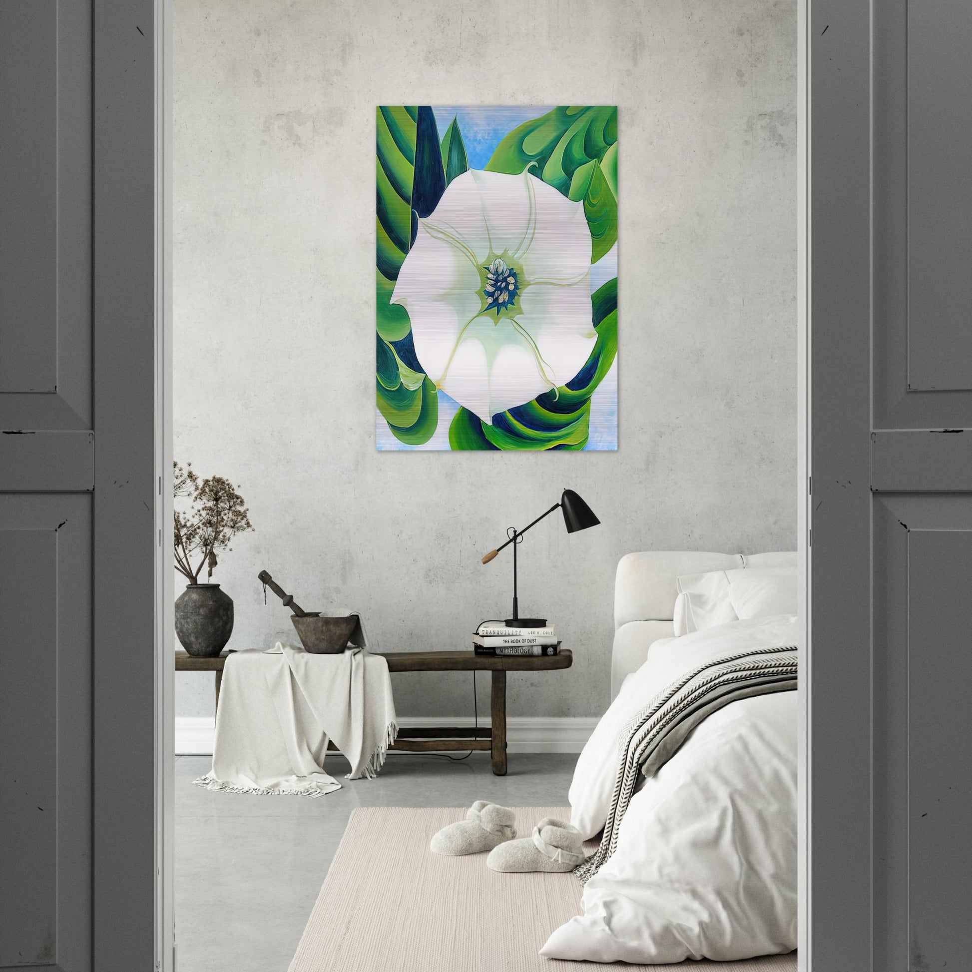 Jimson Weed - Georgia O'Keeffe Brushed Aluminum Print - 70x100 cm / 28x40 inches | Georgia O'Keeffe Aluminum Print | Georgia O'Keeffe Prints