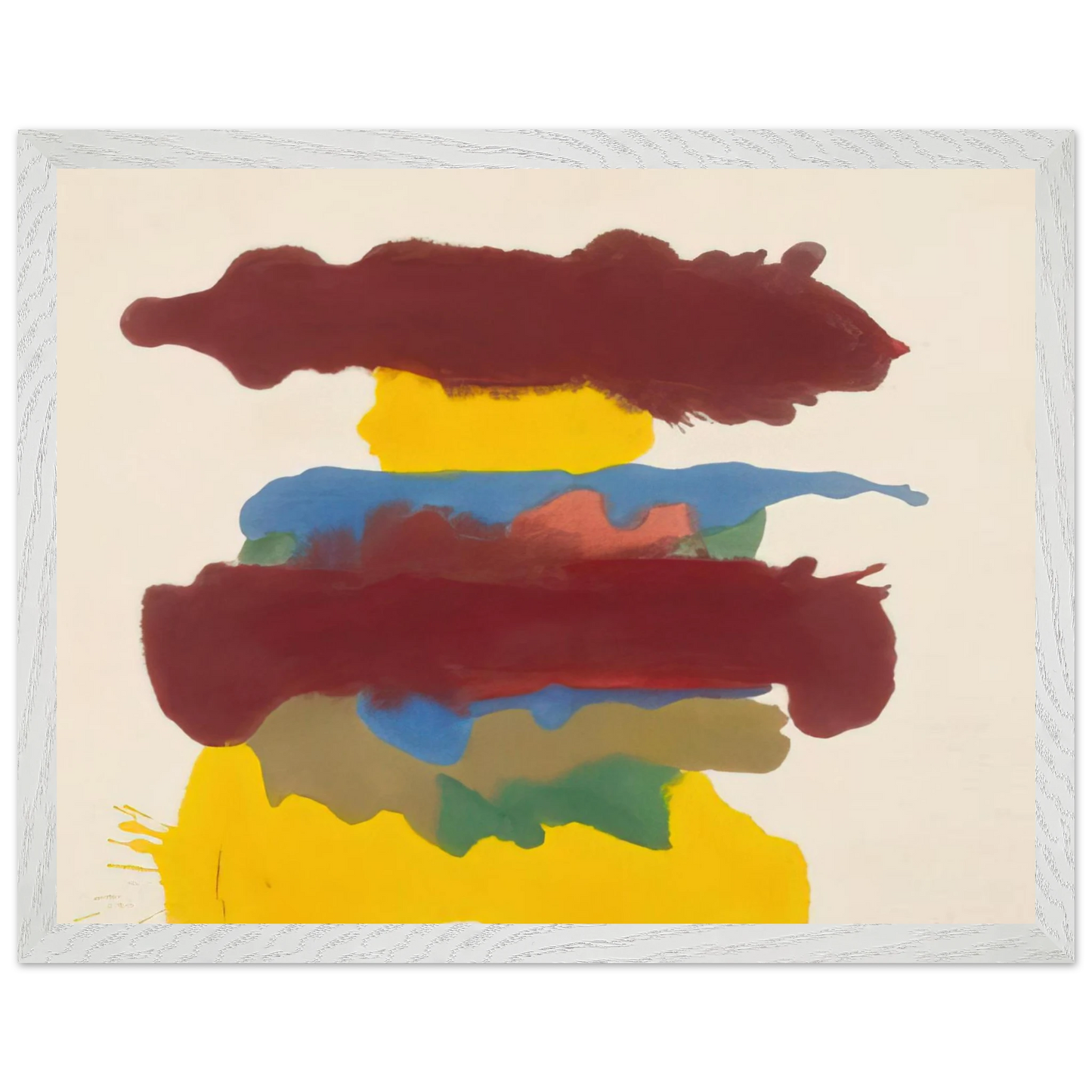 Helen Frankenthaler - Weather Change - 1963 Wall art - 45x60 cm / 18x24 inches - Premium Wooden Framed Poster With Fine Art Paper-canvas - White frame