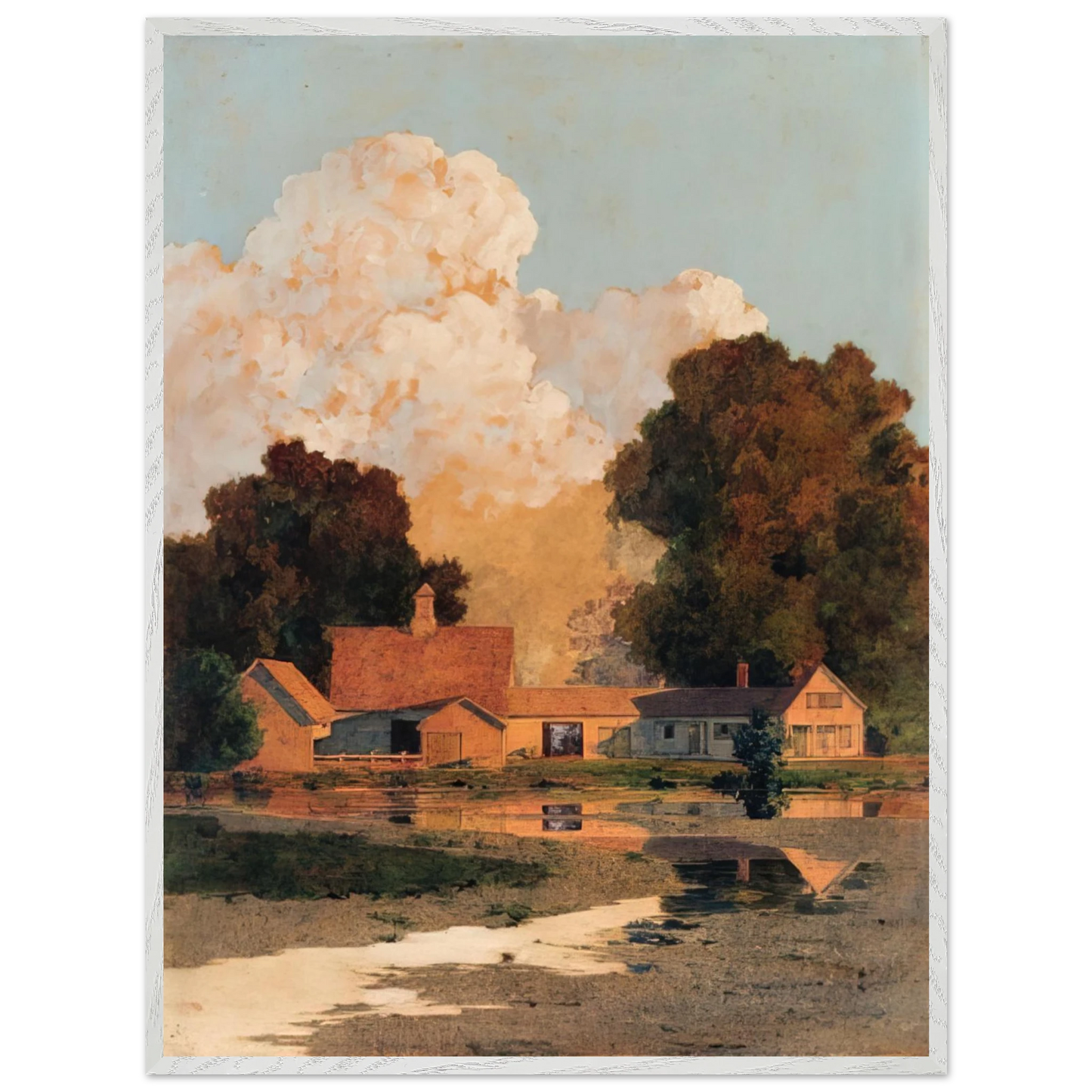 Maxfield Parrish - Daniels Farm, Summer Wall Art - 30x40 cm / 12x16 inches - Premium Wooden Framed Poster With Fine Art Paper-canvas - Wood frame