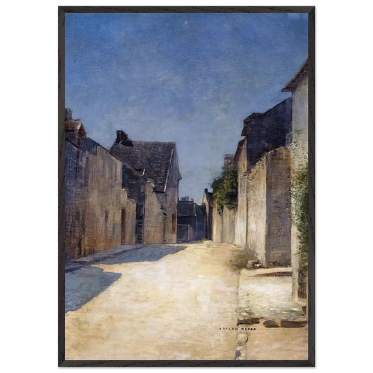 STREET IN SAMOIS 1888 - Odilon Redon 70x100 cm / 28x40 inches Framed Art Print – Black Wooden Frame