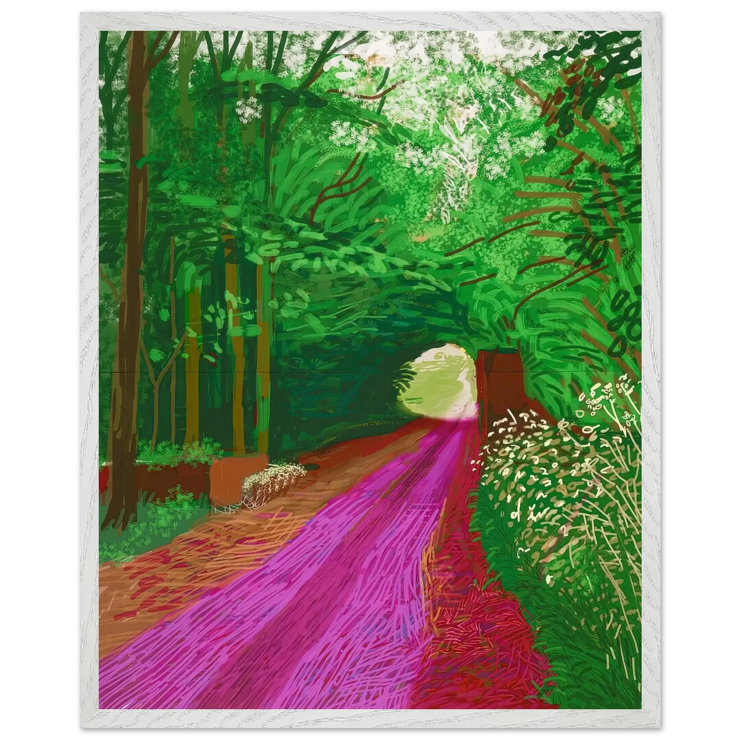 David Hockney - David Hockney Wall art - A2 (42 x 59.4  cm) - Premium Wooden Framed Poster With Fine Art Paper - White frame