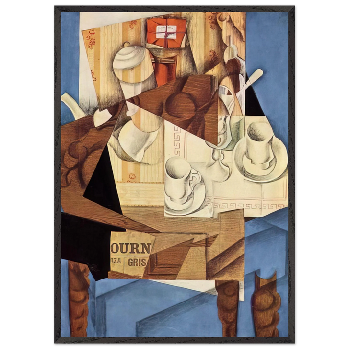 BREAKFAST 1914 - Juan Gris 70x100 cm / 28x40 inches Framed Art Print – Black Wooden Frame