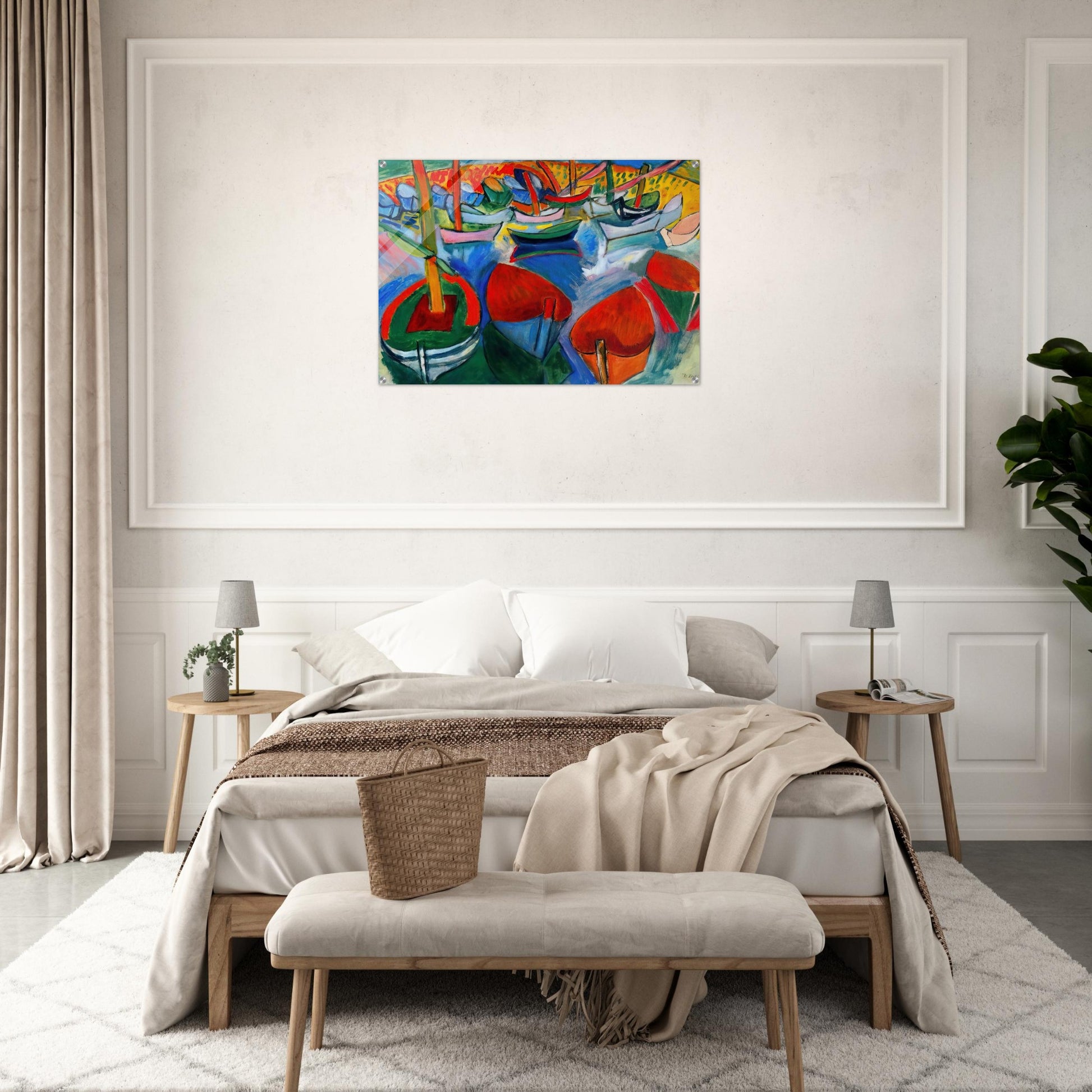 BOATS AT MARTIGUES 1908 - Raoul Dufy Acrylic Print - 70x100 cm / 28x40″ inches | Raoul Dufy Wall Art | Raoul Dufy Prints