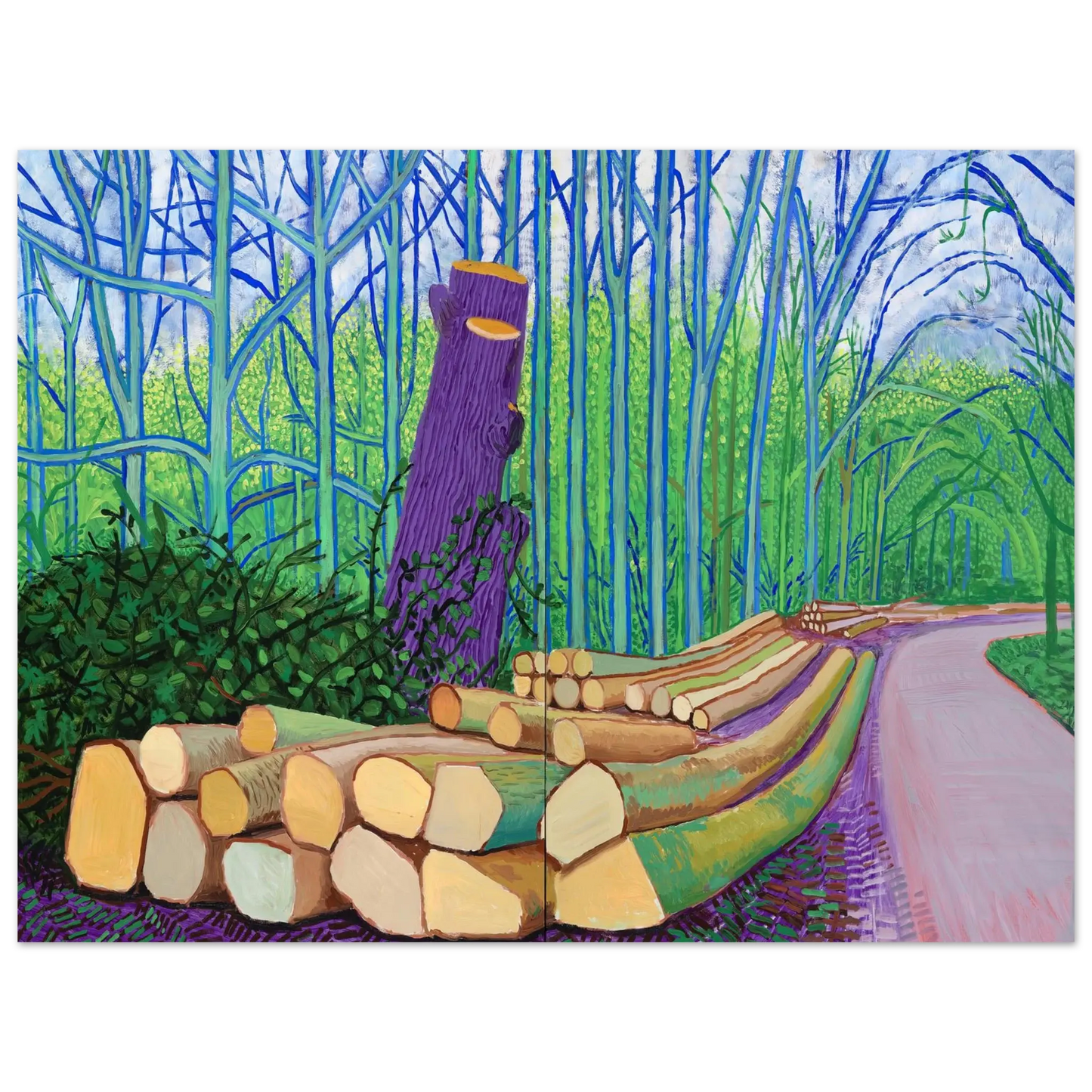 David Hockney - David Hockney Wall art - 27x35 cm / 11x14 Inches - Premium Wooden Framed Poster With Fine Art Paper - Wood frame