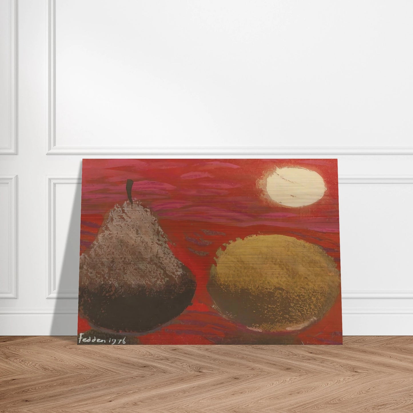 Still Life on Red - 1976 - Mary Fedden Brushed Aluminum Print - 70x100 cm / 28x40 inches | Mary Fedden Aluminum Print | Mary Fedden Prints