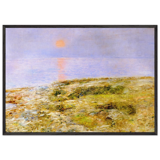 Sunset Isle of Shoals - Childe Hassam 70x100 cm / 28x40 inches Framed Art Print – Black Wooden Frame